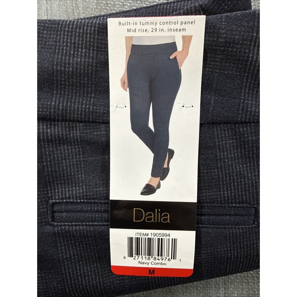 Dalia Built-in Tummy Control Panel Mid Rise, 29 In. Inseam Navy Combo Medium NWT